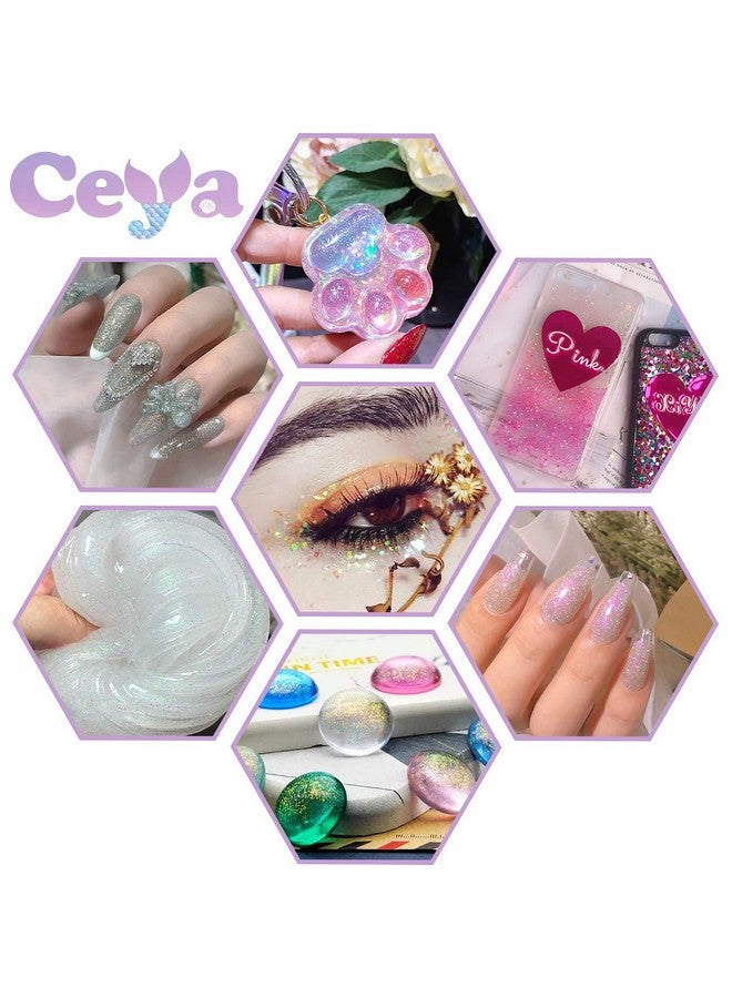 ceya Ultra Fine White Glitter Powder 3.5Oz/ 100G Magic Opal Iridescent Crafts Glitter 1/128” 0.008” 0.2Mm For Slime Epoxy Resin Tumbler Jewelry Nails Art Makeup Painting Snow Globe Christmas Decor - Image 5