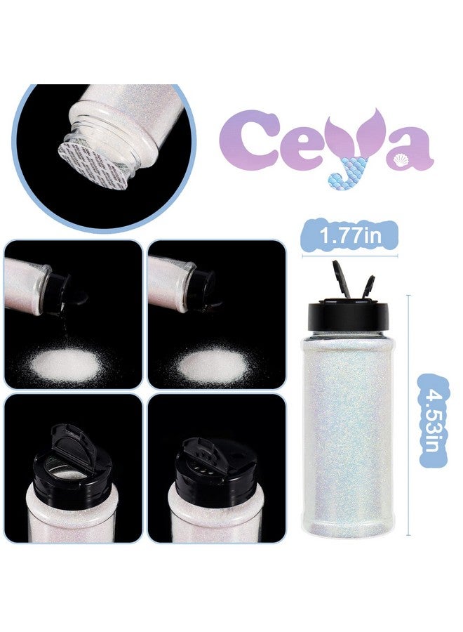 ceya Ultra Fine White Glitter Powder 3.5Oz/ 100G Magic Opal Iridescent Crafts Glitter 1/128” 0.008” 0.2Mm For Slime Epoxy Resin Tumbler Jewelry Nails Art Makeup Painting Snow Globe Christmas Decor - Image 4