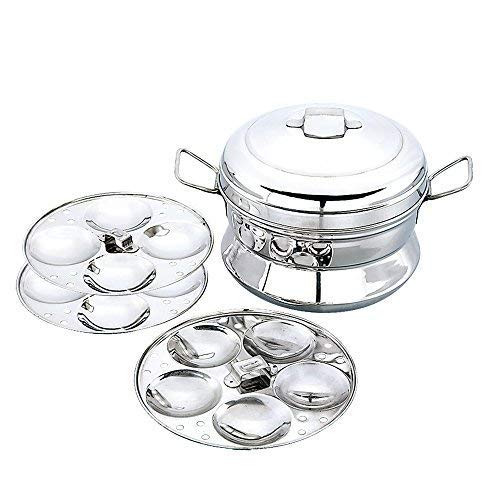 FUTENSILS FUTENSILS Stainless Steel Idli MakerPannai 13 IDLY 3plates Weight 1400Kg Plasma Welding Body 2plate with 4 cavity1Plate with 5 cavities - Image 1