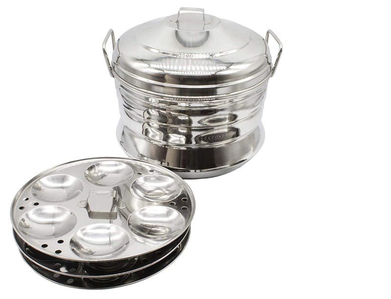 FUTENSILS FUTENSILS Stainless Steel Idli MakerPannai 13 IDLY 3plates Weight 1400Kg Plasma Welding Body 2plate with 4 cavity1Plate with 5 cavities - Image 5