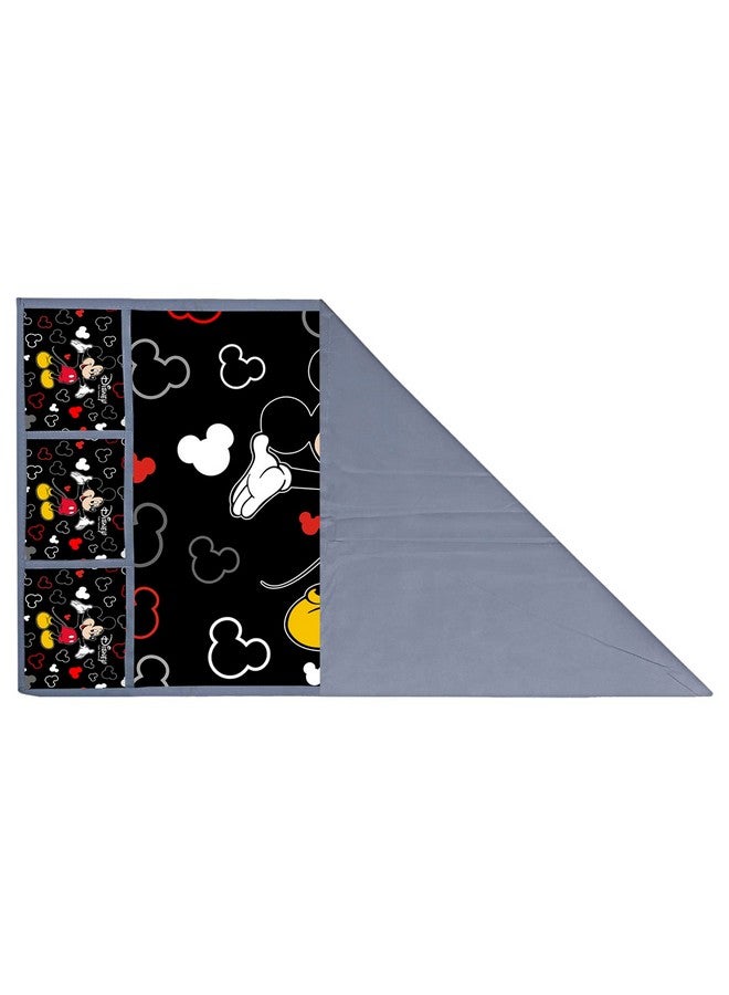 Kuber Industries Kuber Industries Disney Print Satin Fridge Top Cover with 6 Utility Side Pockets (Black)  - Image 3