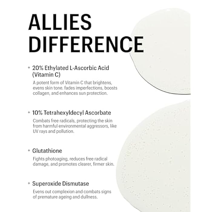 Allies of Skin 35% Vitamin C Extra Strength Serum | Waterless Professional Grade Face Serum with Niacinamide | Highly Concentrated Formula to Plump & Firm Skin | Hydrating Anti-Aging Skincare | 1 oz - Image 5
