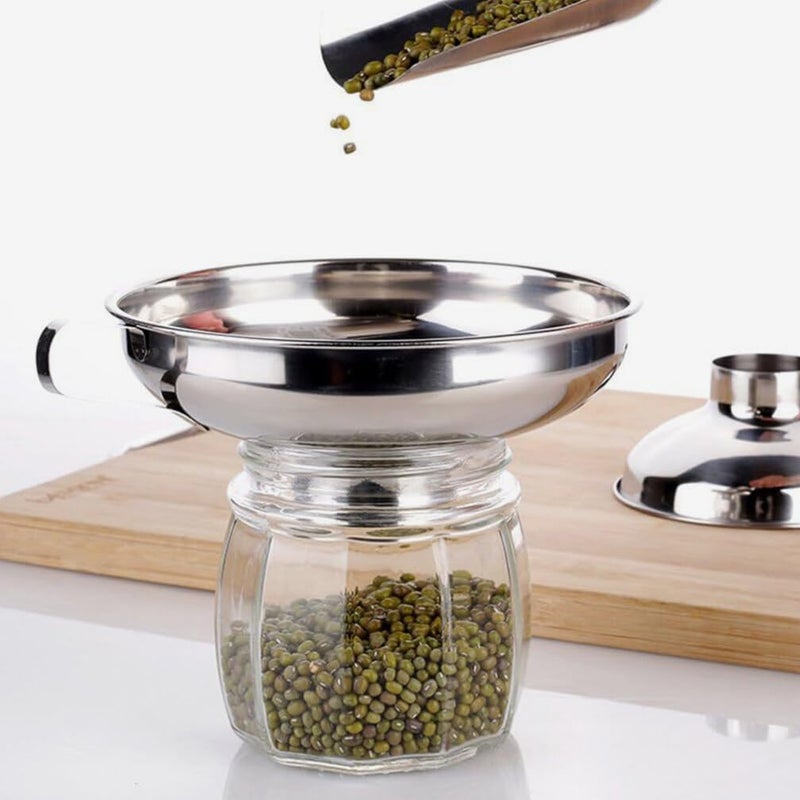 2Pcs Stainless Steel Wide Mouth Kitchen Funnels Easy Filling For Bottles Jars - Image 5