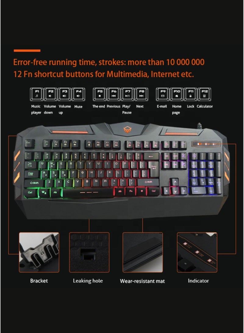 Meetion C500 Gaming Combo – Wired Keyboard, Mouse, Headset & Mouse Pad 4-in-1 PC Gaming Kit - Image 3