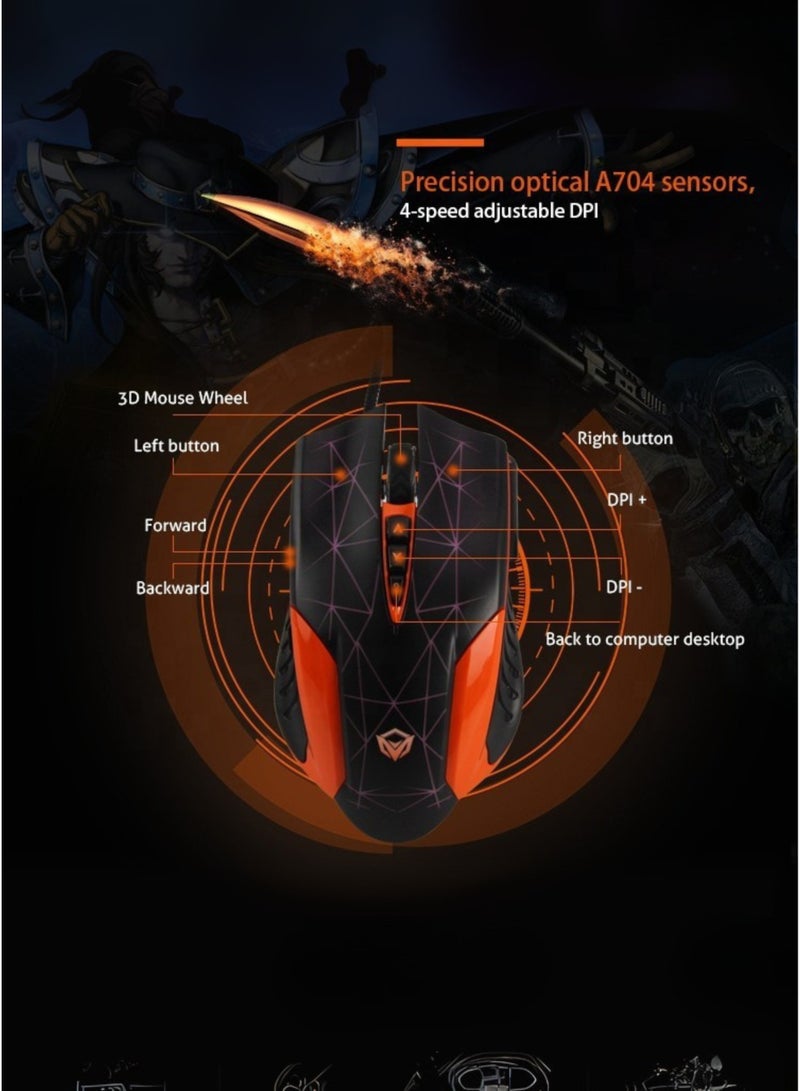 Meetion C500 Gaming Combo – Wired Keyboard, Mouse, Headset & Mouse Pad 4-in-1 PC Gaming Kit - Image 5