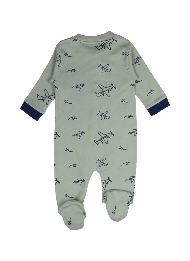 Babies Basic 100% Cotton Printed Long Sleeves Jumpsuit/Romper/Sleepsuit With Feet Covering For Babies  - Image 2