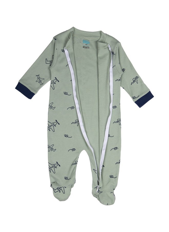 Babies Basic 100% Cotton Printed Long Sleeves Jumpsuit/Romper/Sleepsuit With Feet Covering For Babies  - Image 3