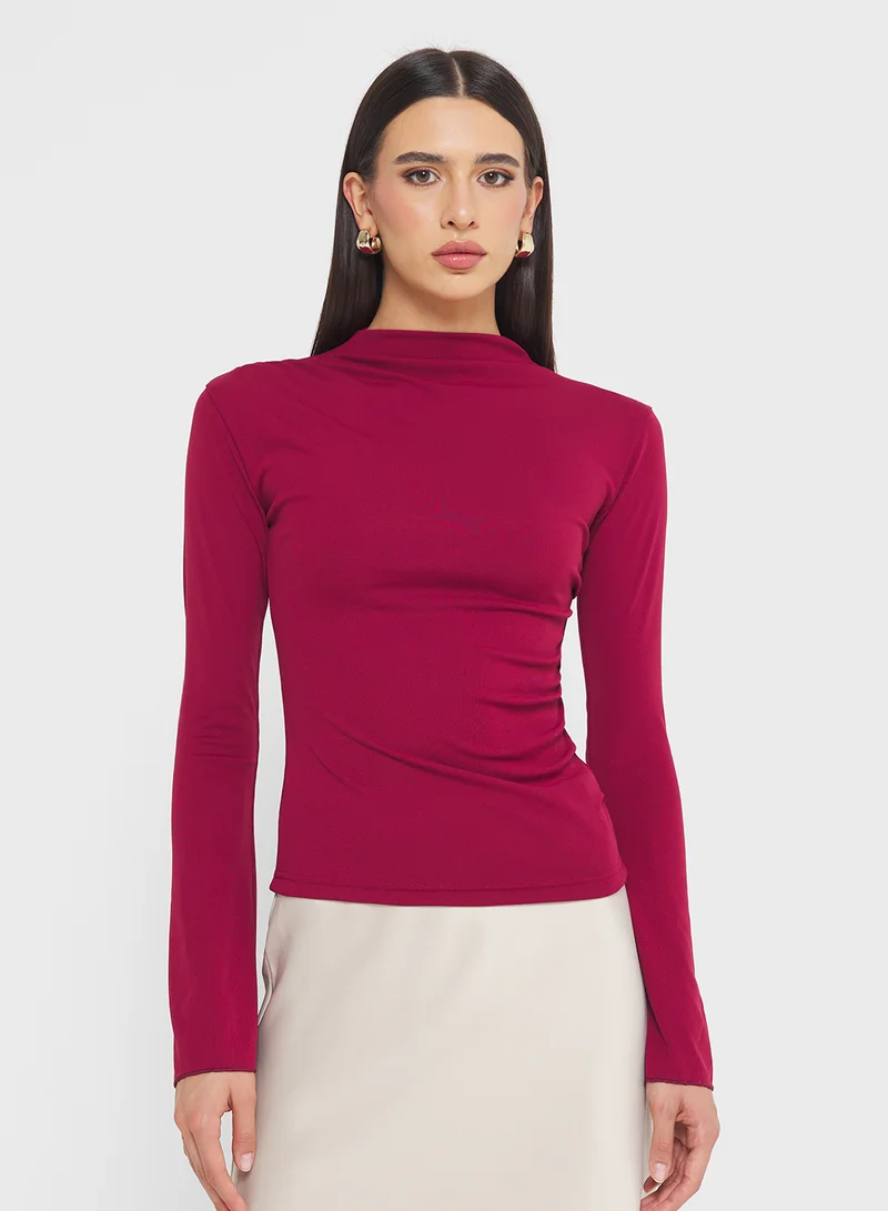 ايلا High Neck bell Sleeved Top