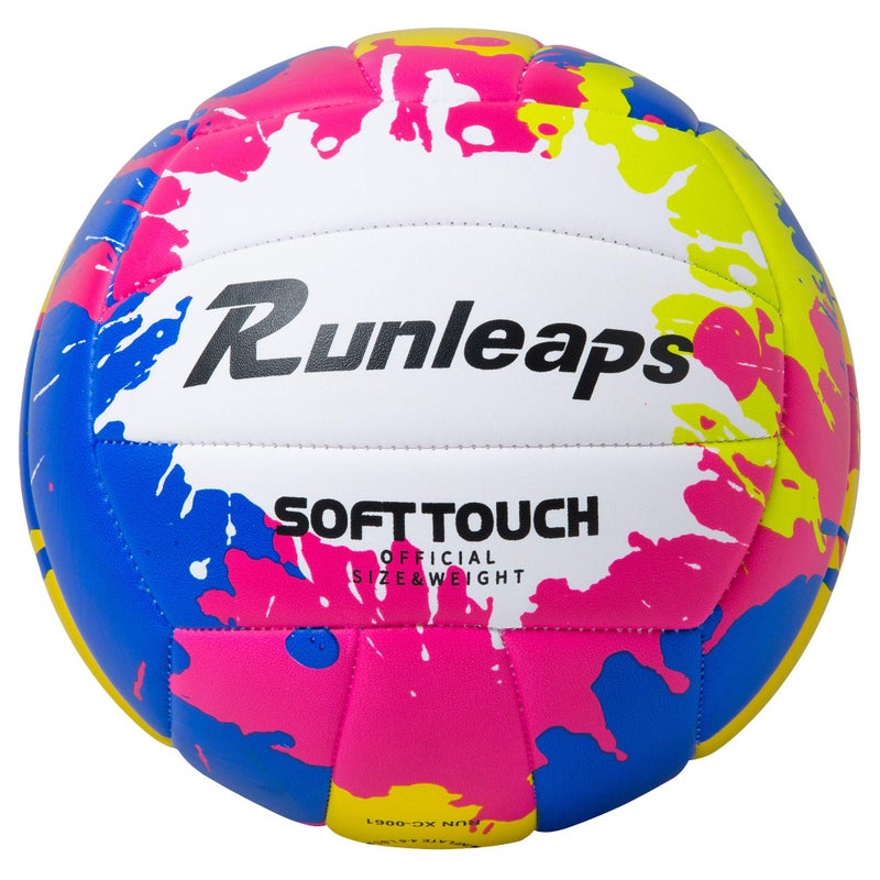 Runleaps Beach Volleyball Official Size 5 Soft Waterproof Volleyball Sand Sports PU Ball for Indoor, Outdoor, Pool, Gym, Training - Image 1