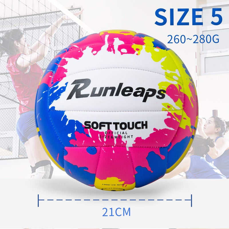 Runleaps Beach Volleyball Official Size 5 Soft Waterproof Volleyball Sand Sports PU Ball for Indoor, Outdoor, Pool, Gym, Training - Image 4