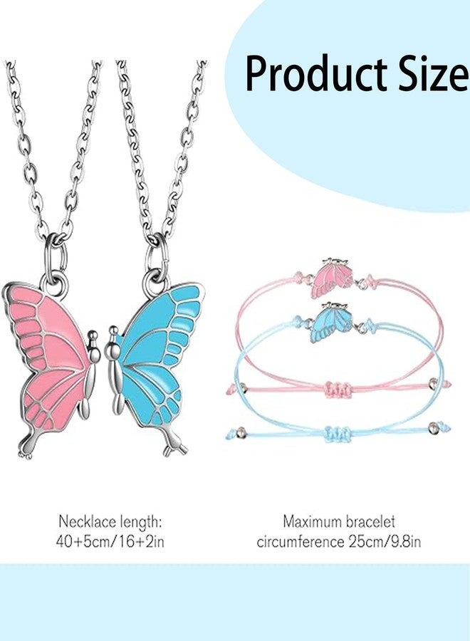 Zbdroxygen 4 Pcs Friendship Bracelet for Girls 2, Friendship Necklace for Girls 2, Suitable for Birthday, Valentine's Day, Graduation Ceremony for Friends, Sisters - Image 2