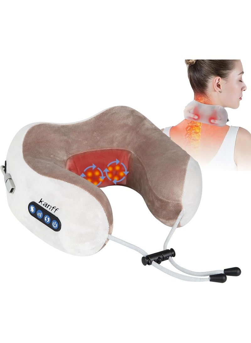 وسادة مساج كهربائية للرقبة – مساج عميق بالعجن – 3 مستويات قوة لتخفيف آلام الرقبة والكتفين في المنزل أو المكتب - Image 1