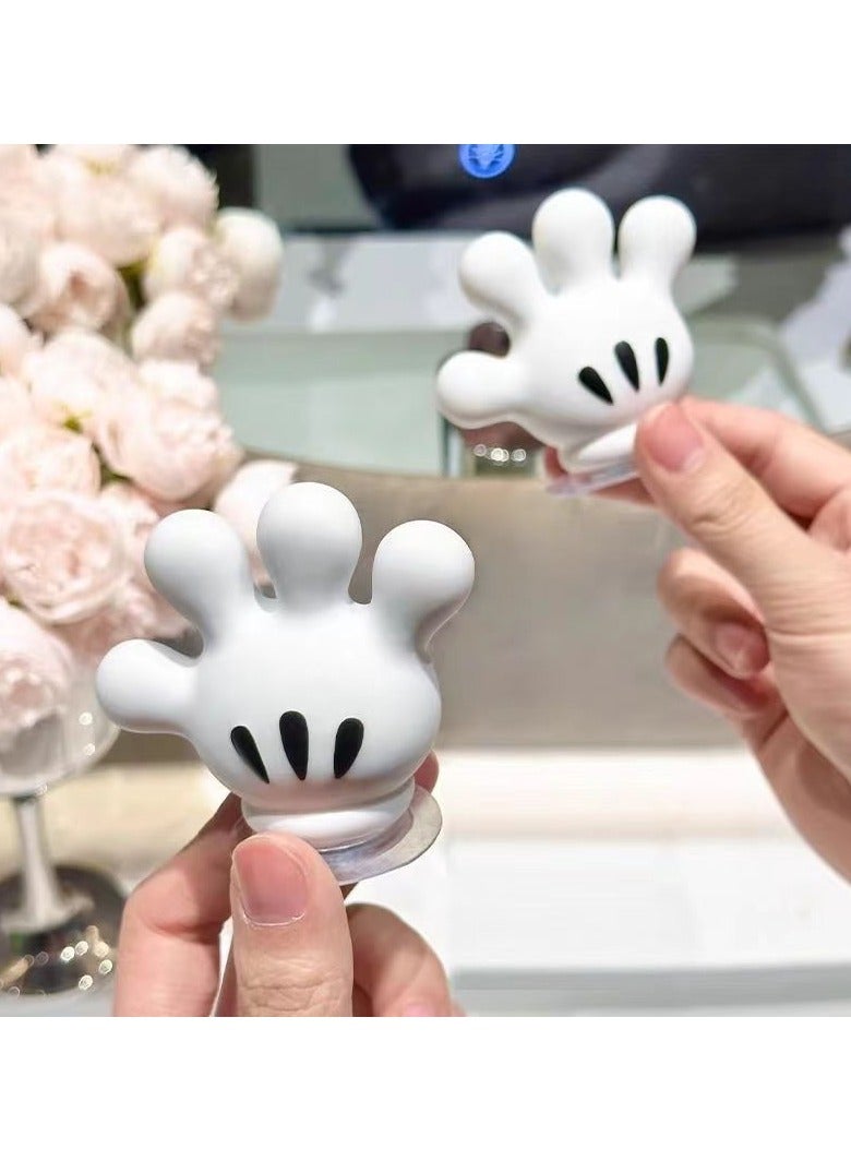 جلوسكي حامل فرشاة الأسنان كف النخيل لطيف بدون أثر خطاف كابل البيانات لفف منشفة الحمام كوب شفط خطاف متعدد الوظائف - Image 2