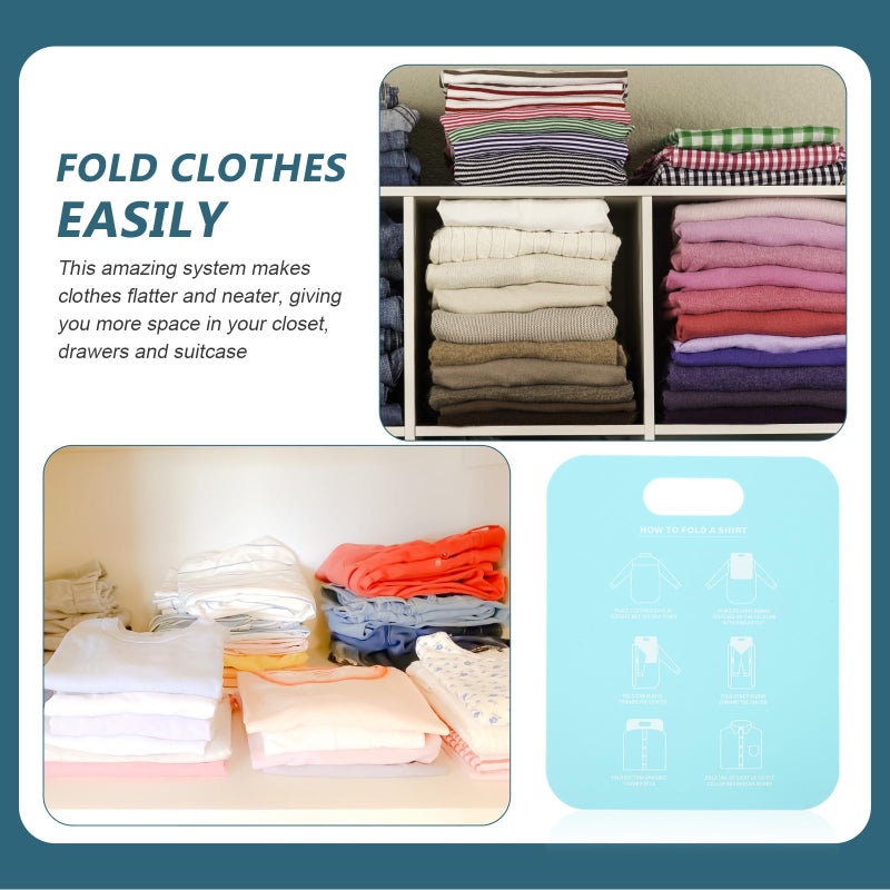 Cabilock Folding Board for Clothes 12X10 Inch Garment Folder Board Easy Shirt Folder for Stacking Organizing T-Shirts Laundry Tool for Adults Kids - Image 2