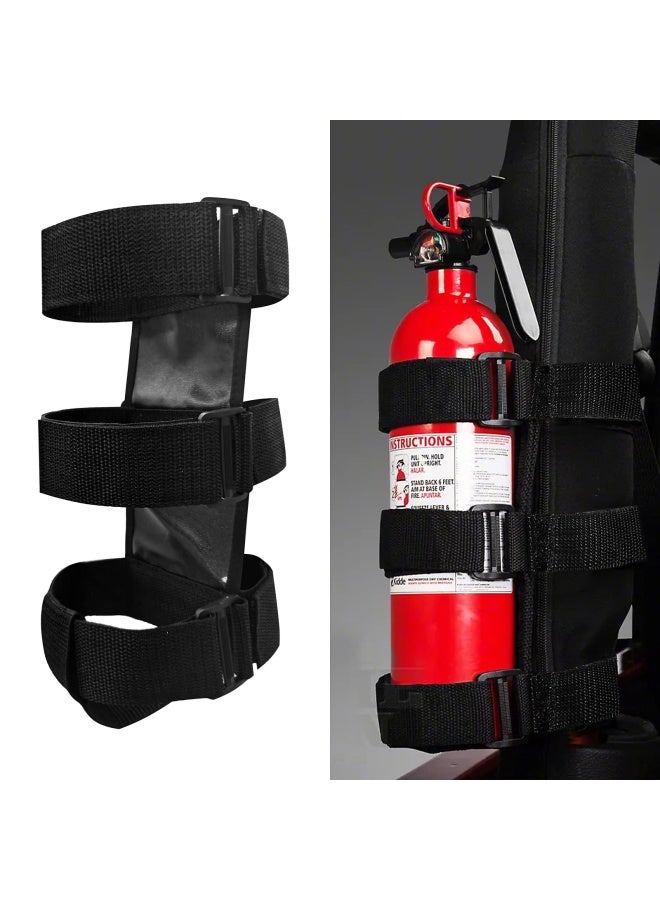 Car Roll Bar Fire Extinguisher Mount Holder Replacement For Jeep Wrangler Cj Yj Tj Lj Jk Jku Jl Jlu Polaris Ranger Rzr General Rs1 Can Am Maverick X3 And More Adjustable Extinguisher Mount Strap  - Image 1
