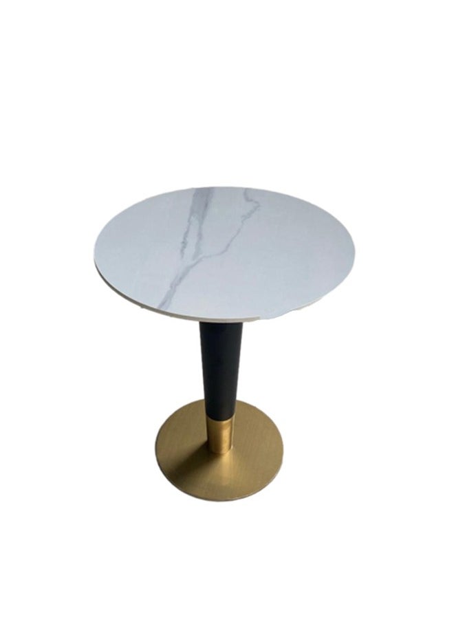Taimi Artificial Marble Dining Table Gold White 60 X 60 X 75  - Image 4