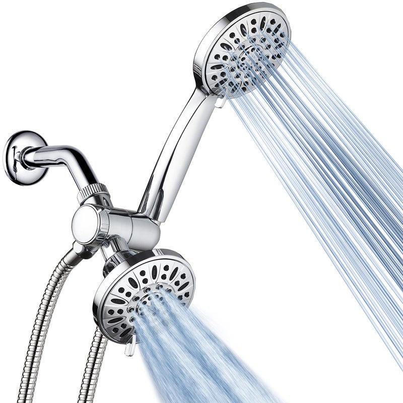 AquaDance Total Chrome Premium High Pressure 48setting 3Way Combo for The Best of Both Worlds Enjoy Luxurious 6setting Rain Shower Head and 6Setting Hand Held Shower Separately or Together - Image 2