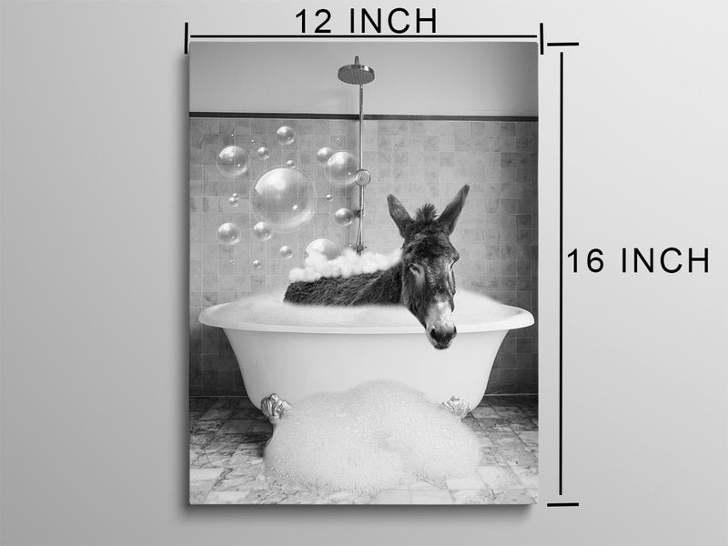 Biufo Donkey in Bathtub Canvas Wall Art - Image 3