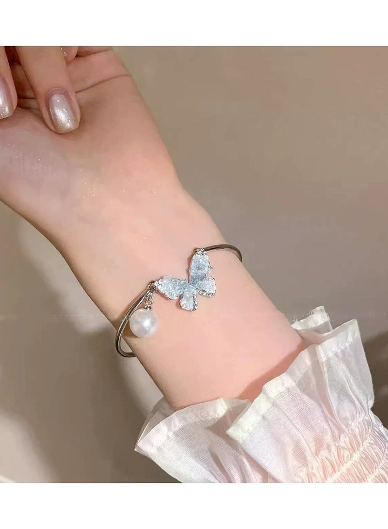 Goolsky Butterfly Pearl Bracelet – Elegant & Feminine Jewelry for Women and Girls  - Image 1