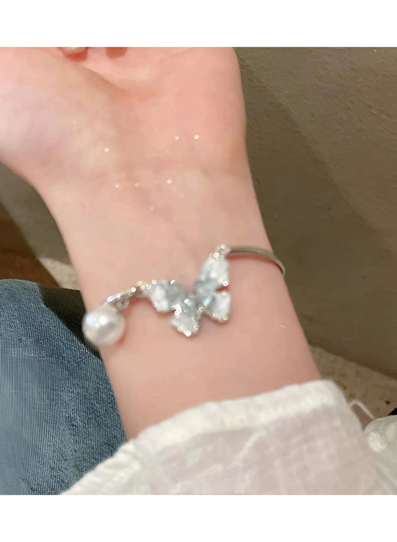 Goolsky Butterfly Pearl Bracelet – Elegant & Feminine Jewelry for Women and Girls  - Image 4