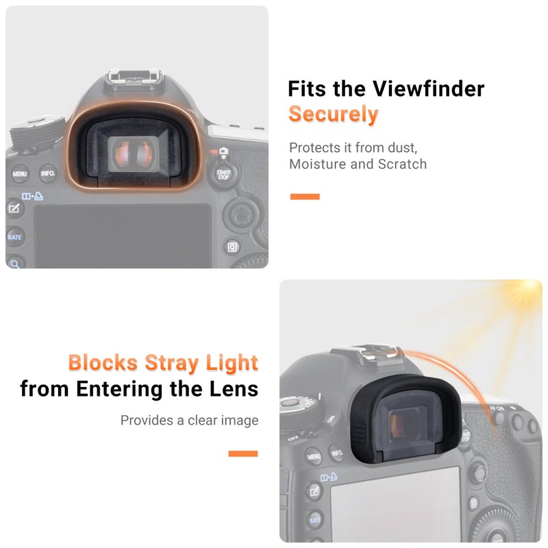 JJC 2-Pack Eyecup Eyepiece Eye Cup Viewfinder for Canon EOS 5D Mark IV 5D Mark III 5DS R 5DS 7D 7D Mark II 1Dx Mark III 1Dx Mark II 1Ds Mark III 1D Mark IV 1D Mark III Camera, Replaces Canon Eg Eyecup - Image 2
