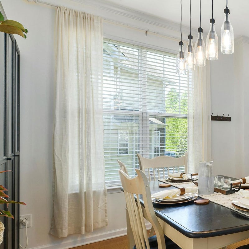 دريمينج كاسا ستائر كاسا كاسا الستائر 84 بوصة طول 2 لوحات شبه مطلقة لتصفية الضوء الستائر لغرفة المعيش - Image 2