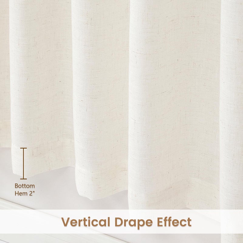 دريمينج كاسا ستائر كاسا كاسا الستائر 84 بوصة طول 2 لوحات شبه مطلقة لتصفية الضوء الستائر لغرفة المعيش - Image 5