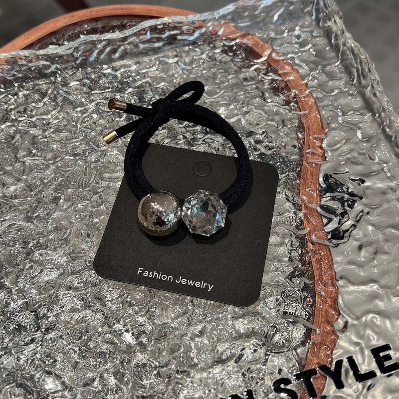 Loquat Luxury Gemstone Scrunchie Pearl Hair Tie A045-2 gold beads