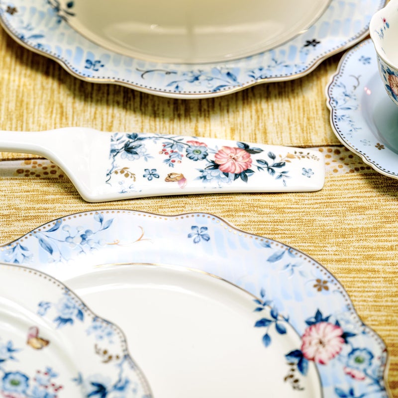 Vigneto | Spring Meadows Snack Set (1 Serving Plate, 6 Quarter Plates, 1 Server) | Finest Premium Porcelain | Luxury Floral Tableware - Image 3