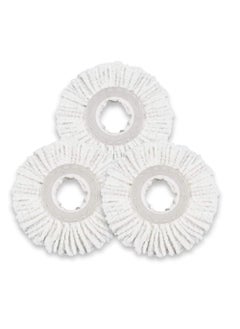 Y&D 3 PCS Microfiber Replacement Mop Head, Spin Refill Heads Universal for 360 Magic Mopping, Round Shape Standard Size (White)  - Image 1