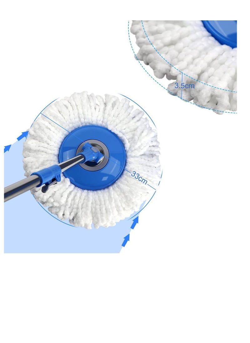 Y&D - 3 PCS Microfiber Replacement Mop Head, Spin Refill Heads Universal for 360 Magic Mopping, Round Shape Standard Size (White) - Image 1