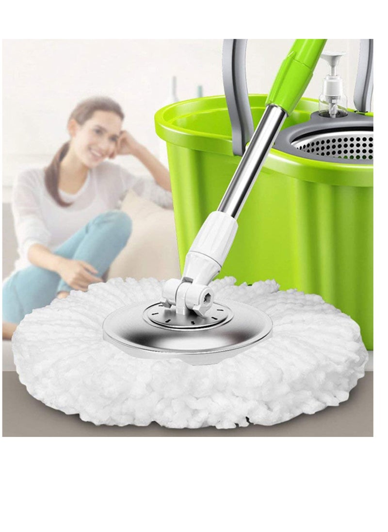 Y&D - 3 PCS Microfiber Replacement Mop Head, Spin Refill Heads Universal for 360 Magic Mopping, Round Shape Standard Size (White) - Image 1
