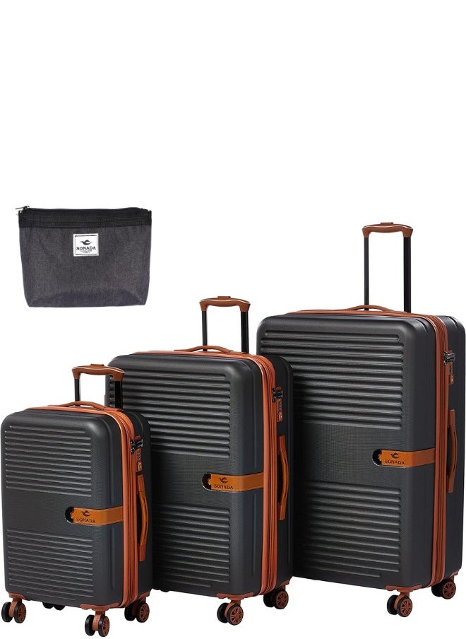 Luggage Set of 3 Classic Collection 4 Double Wheels and TSA Lock 