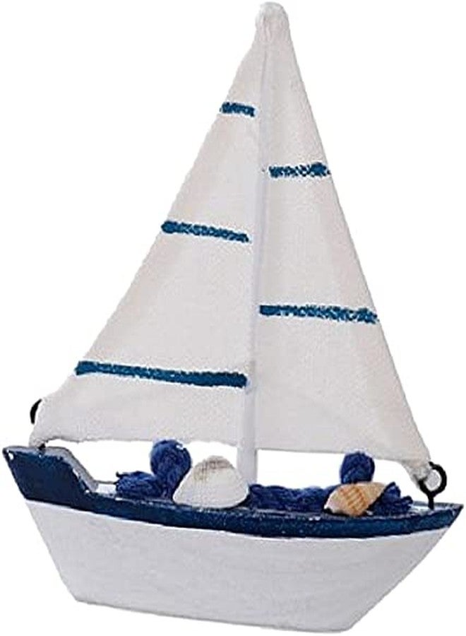koTTIYA Nautical Theme Wood Ship Model Mini Sailboat Figurines Wooden Cake Topper for Mediterranean Home Furnishing Decor - Style E - Image 3