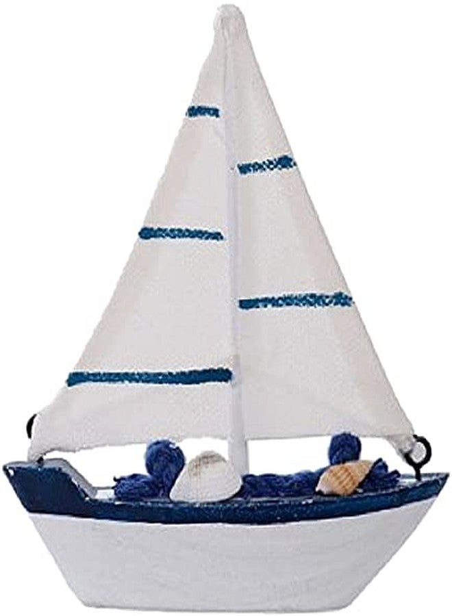 koTTIYA Nautical Theme Wood Ship Model Mini Sailboat Figurines Wooden Cake Topper for Mediterranean Home Furnishing Decor - Style E - Image 1