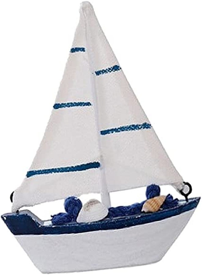koTTIYA Nautical Theme Wood Ship Model Mini Sailboat Figurines Wooden Cake Topper for Mediterranean Home Furnishing Decor - Style E - Image 2