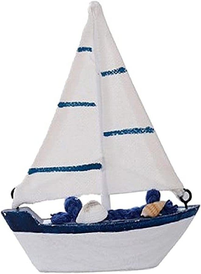 koTTIYA Nautical Theme Wood Ship Model Mini Sailboat Figurines Wooden Cake Topper for Mediterranean Home Furnishing Decor - Style E - Image 4