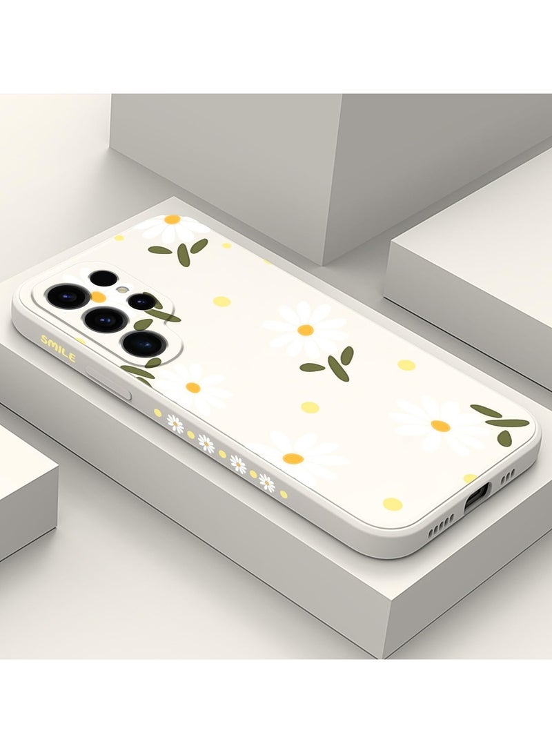 for Samsung S21 Ultra Case, for Samsung Galaxy S21 Ultra Case Butterfly Floral Astronauts Creative Sides Phone Cover Fashionablee Designs Soft Silicone Slim S21 Ultra Phone Case-Daisy White - Image 1