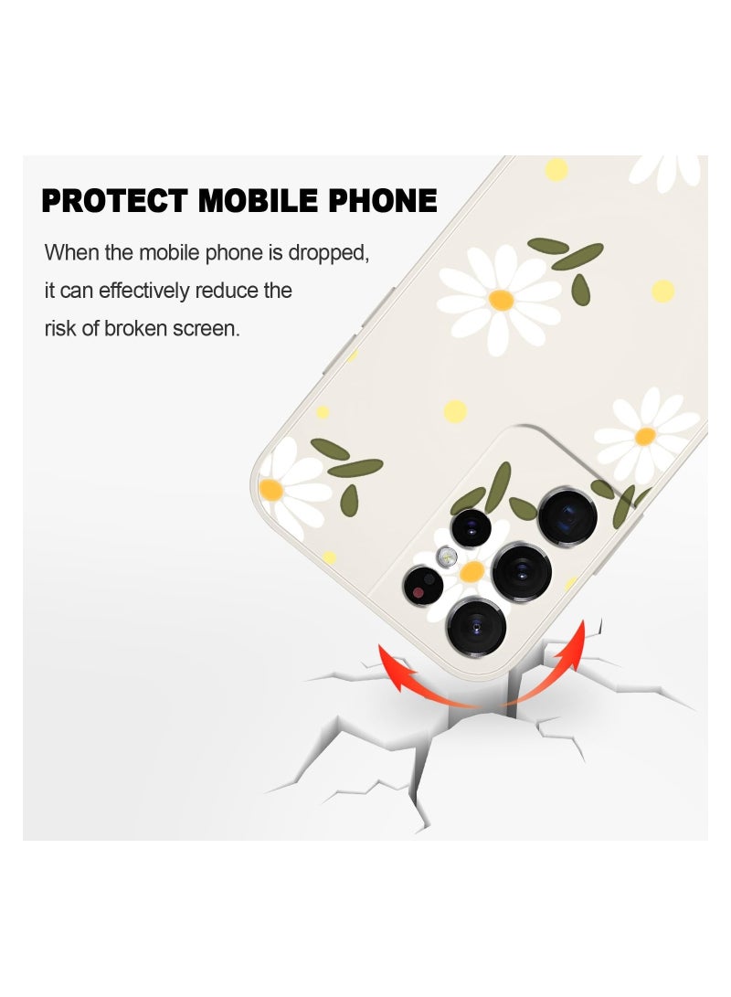 for Samsung S21 Ultra Case, for Samsung Galaxy S21 Ultra Case Butterfly Floral Astronauts Creative Sides Phone Cover Fashionablee Designs Soft Silicone Slim S21 Ultra Phone Case-Daisy White - Image 4