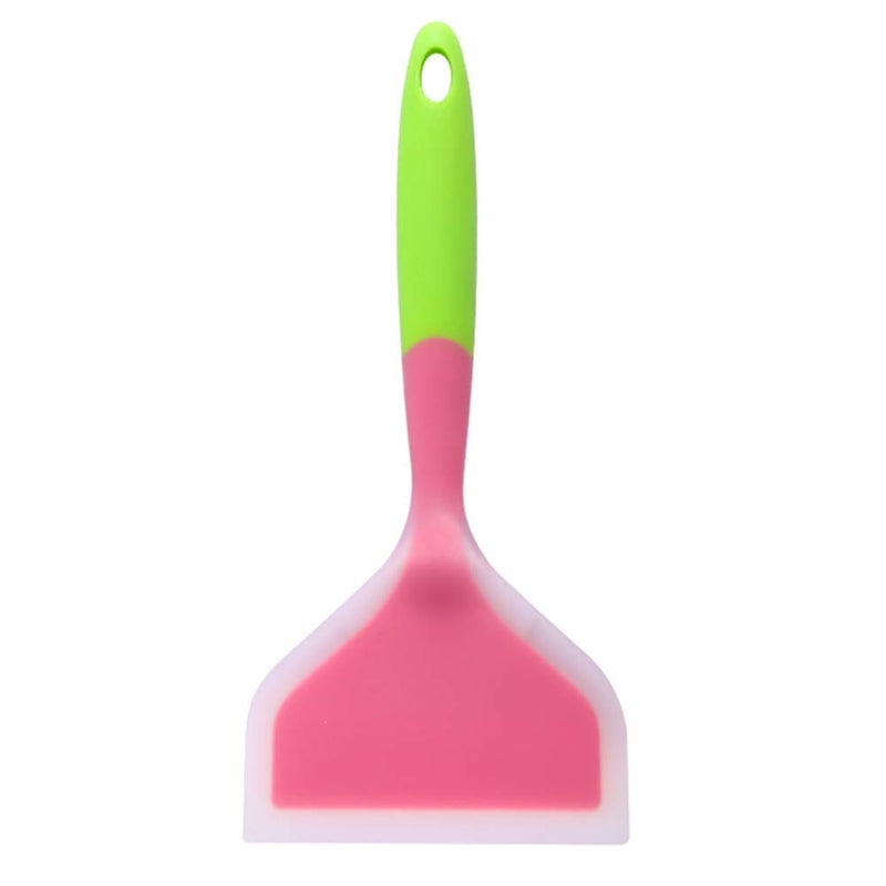 Goeielewe Goeielewe Omelette Spatula 10-Inch Silicone Pancakes Shovel Durable Heat-resistant Wide Spatula Turner Nonstick Fried Shovel for Eggs Crepes Brownies Fish Pancake Pizza (Pink)  - Image 1
