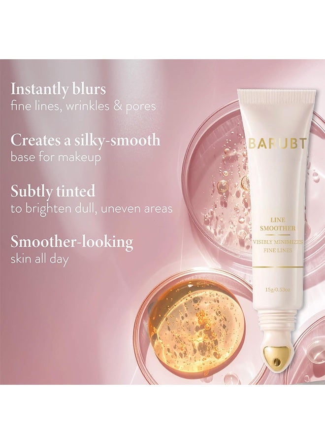 BARUBT Line Smoother Targeted Fine Line Blurring Primer, Visibly Minimizes Fine Lines, Wrinkles & Pores, Line Eraser Precision Primer, Subtly Tinted, With Vitamin C & Niacinamide For Mature Skin - Image 4