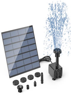 KASTWAVE Solar Water Pump Kit Solar Fountain Pump for Bird Bath with 6 Nozzles Solar Floating Water Fountain Pump for Bird Bath Fish Tank Pond Garden Outdoor Solar Water Fountain with Panel  - Image 1