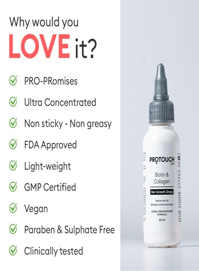 PROTOUCH Biotin & Collagen Hair Growth Drops | Hair Serum with Redensyl, Anagain, Procapil, and Onion Extract | Promotes Hair Quality and Growth | All Hair Types (Pack of 1) - Image 5