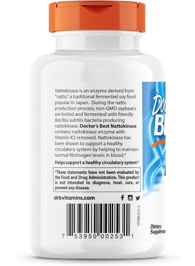 Doctor's BEST Doctor's Best Nattokinase, Non-GMO, Vegan, Gluten Free, 270 Veggie Caps  - Image 3
