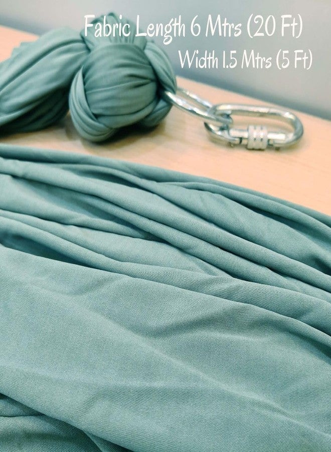 Streetup India® Lycra Fabric 6x1.5 Mtrs Aerial Swing/Yoga Hammock for Antigravity Yoga/Flying Yoga| With Kit| Green - Image 3