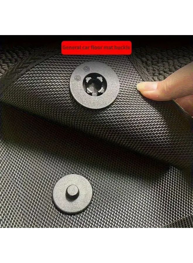 8 Pieces Car Floor Mats 2 Sets Black Double Layer Non Slip Design Easy Install - Image 1