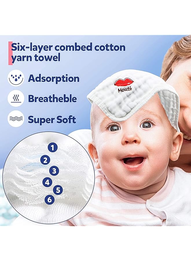 Excefore Baby Washcloths 5 Pcs Cotton Natural Soft Face Towels 30X30 Cm Reusable Extra Soft Multi Purpose - Image 4
