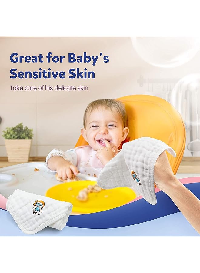 Excefore Baby Washcloths 5 Pcs Cotton Natural Soft Face Towels 30X30 Cm Reusable Extra Soft Multi Purpose - Image 3