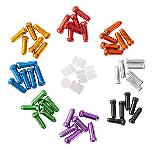 HZJD Bike Cable End Caps, Cable End Crimps, Cable Caps for Bike Shift Alloy, Bicycle Brake Cables End Caps(48PCS), O-Ring Brake Cable Rubber Donuts(6PCS) - Image 1