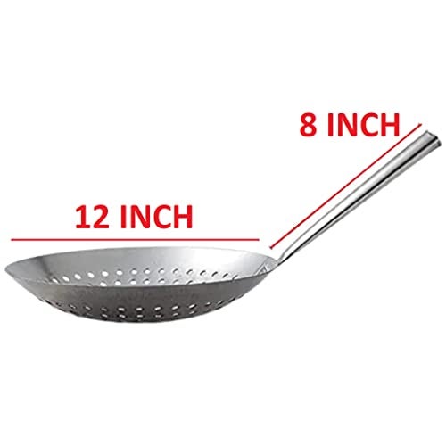 Bridge2shopping Stainless Steel Stir Fry Skimmer, Mandarin Strainer for Commercial Purpose 12 INCH Diameter - Image 2